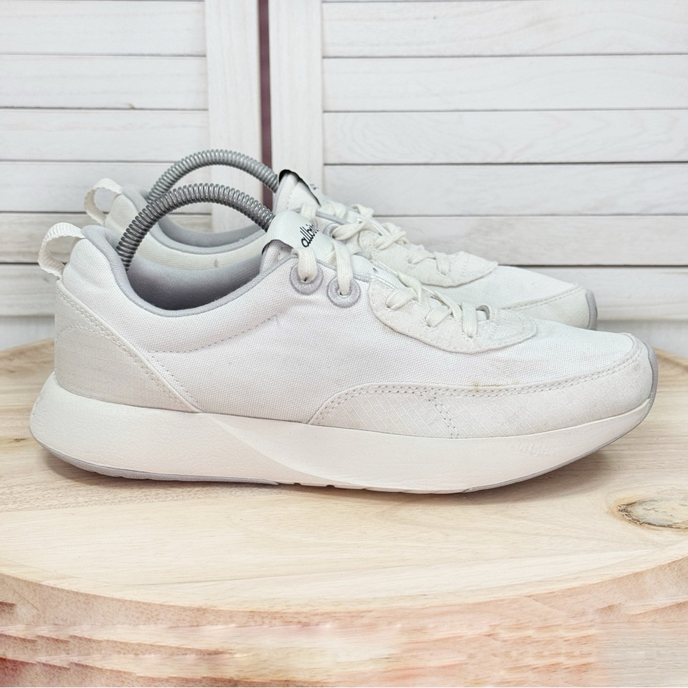 Allbirds Courier Lace Up Canvas Running Shoes Sneakers Blizzard White Womens 10‎